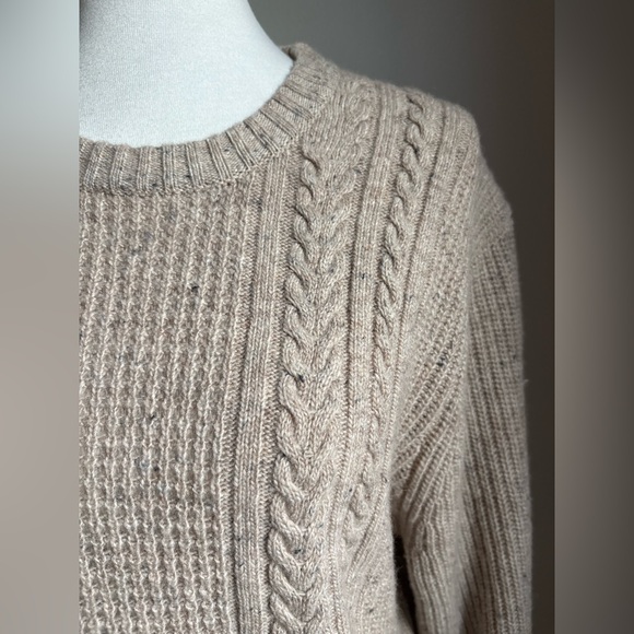 The Normal Brand Kennedy Spec Crewneck Wool Sweater In Stone Size L - Picture 3 of 13